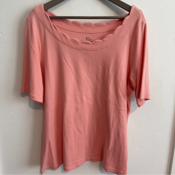Kim Rogers Perfectly Soft Scalloped Neck T Shirt Bundle P/XXL - Picture 4 of 9